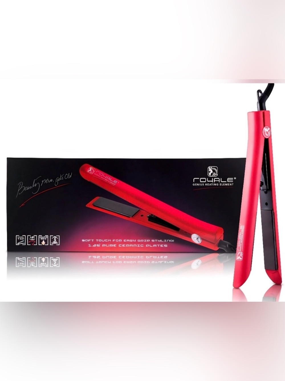 Royale Red Ceramic Flat Iron - 1.25" Platest NIB